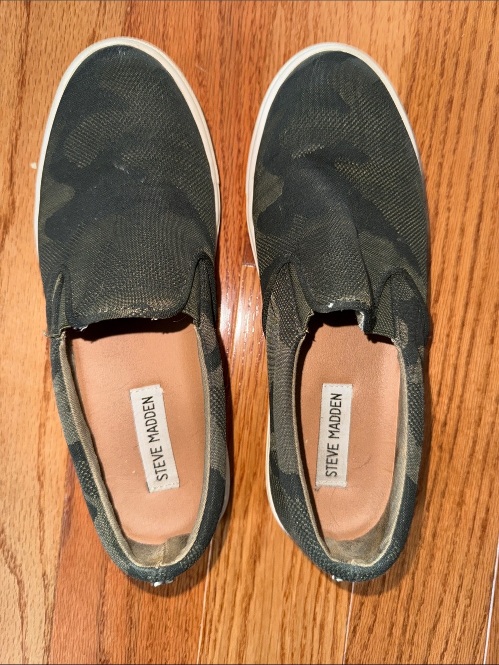 Steve Madden Green Camouflage Slip-On Sneakers